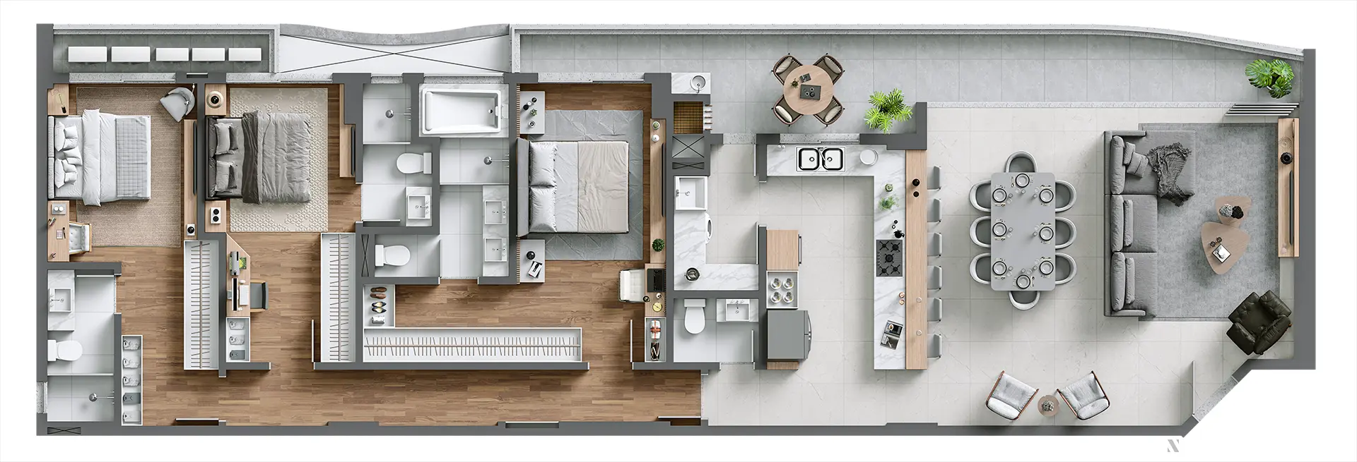 Apartamento 3 suítes